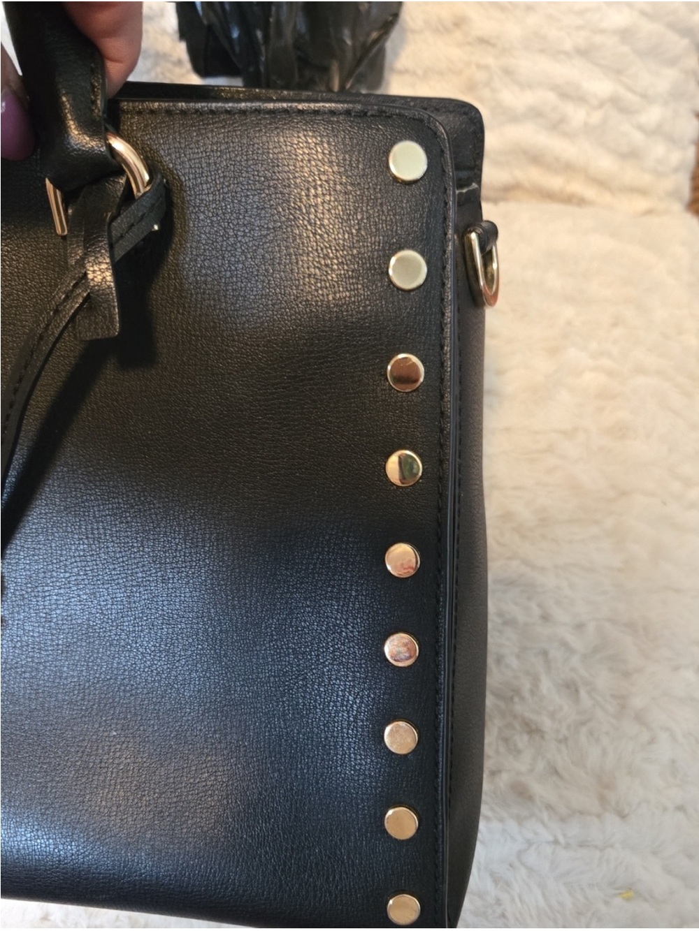 Michael Kors Black Pebbled Leather Satchel with Gold Accents and Matching Wallet - Picture 12 of 12
